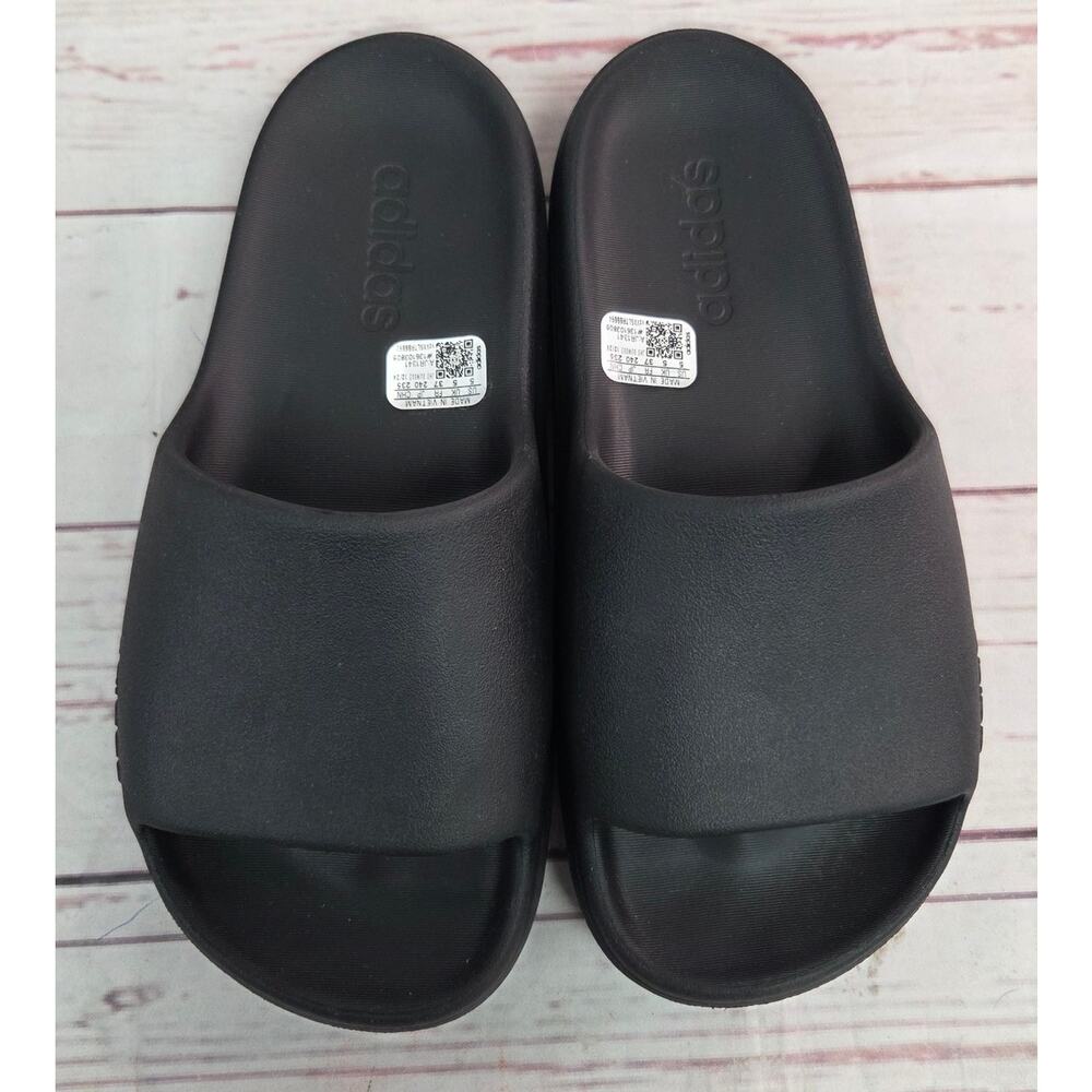 Adidas Adilette Lumia Slides Youth Size 5 Black Slip On Sandals Kids - Picture 4 of 9